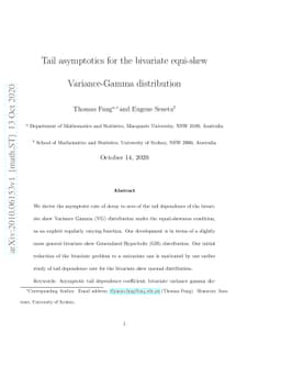 Tail asymptotics for the bivariate equi-skew Variance-Gamma distribution