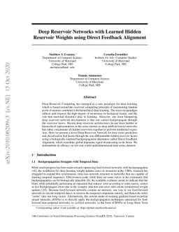 Deep Reservoir Networks with Learned Hidden Reservoir Weights using
  Direct Feedback Alignment