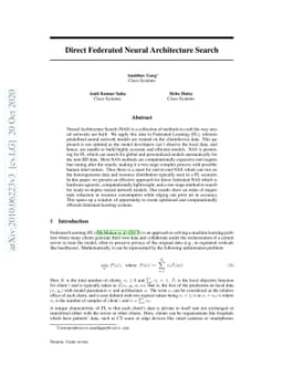 Direct Federated Neural Architecture Search