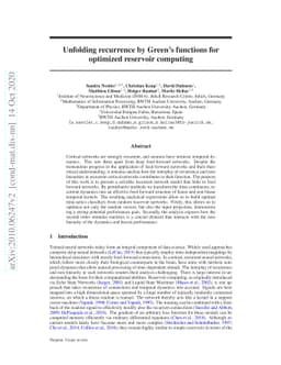 Unfolding recurrence by Green's functions for optimized reservoir
  computing