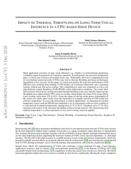 Impact of Thermal Throttling on Long-Term Visual Inference in a
  CPU-based Edge Device
