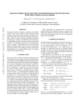 Bayesian model selection for unsupervised image deconvolution with
  structured Gaussian priors