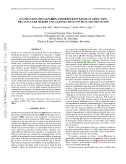 Sound event localization and detection based on crnn using rectangular
  filters and channel rotation data augmentation