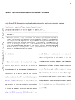 A review of 3D human pose estimation algorithms for markerless motion
  capture