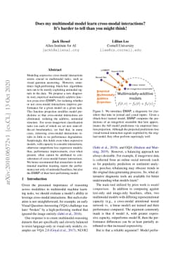 Does my multimodal model learn cross-modal interactions? It's harder to
  tell than you might think!