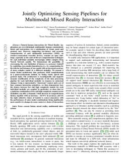 Jointly Optimizing Sensing Pipelines for Multimodal Mixed Reality
  Interaction