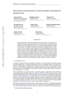 Training independent subnetworks for robust prediction