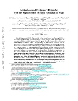 Motivations and Preliminary Design for Mid-Air Deployment of a Science
  Rotorcraft on Mars