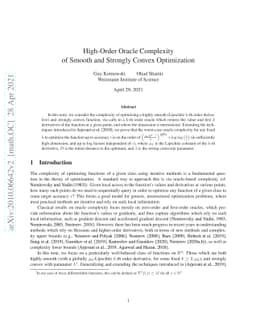 High-Order Oracle Complexity of Smooth and Strongly Convex Optimization