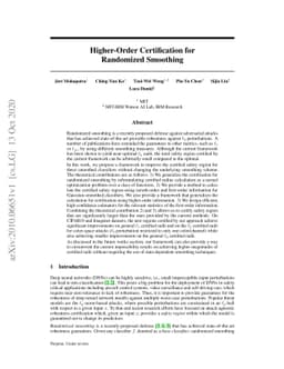 Higher-Order Certification for Randomized Smoothing