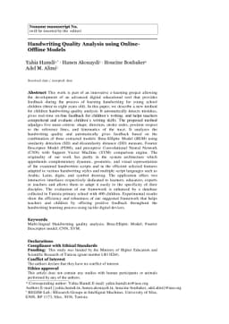 Handwriting Quality Analysis using Online-Offline Models