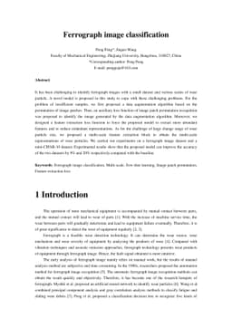 Ferrograph image classification