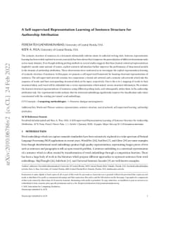A Self-supervised Representation Learning of Sentence Structure for
  Authorship Attribution