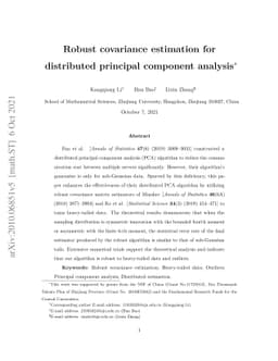 Robust covariance estimation for distributed principal component
  analysis