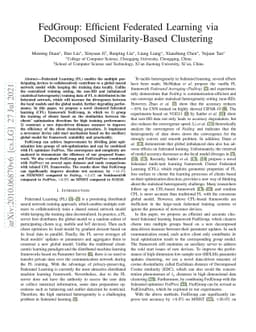 FedGroup: Efficient Clustered Federated Learning via Decomposed
  Data-Driven Measure