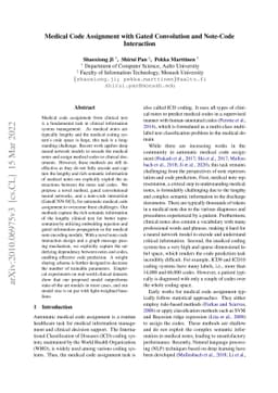 Medical Code Assignment with Gated Convolution and Note-Code Interaction