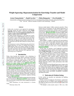 Weight Squeezing: Reparameterization for Knowledge Transfer and Model
  Compression