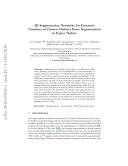 3D Segmentation Networks for Excessive Numbers of Classes: Distinct Bone
  Segmentation in Upper Bodies