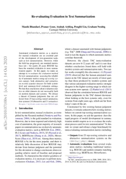 Re-evaluating Evaluation in Text Summarization