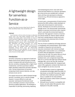 A lightweight design for serverless Function-as-a-Service