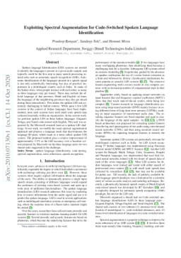 Exploiting Spectral Augmentation for Code-Switched Spoken Language
  Identification
