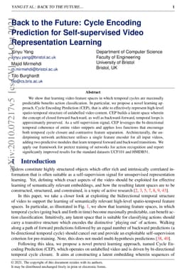 Back to the Future: Cycle Encoding Prediction for Self-supervised
  Contrastive Video Representation Learning