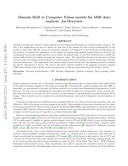 Domain Shift in Computer Vision models for MRI data analysis: An
  Overview