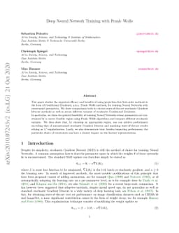 Deep Neural Network Training with Frank-Wolfe