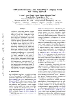 Text Classification Using Label Names Only: A Language Model
  Self-Training Approach