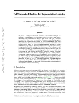 Self-Supervised Ranking for Representation Learning