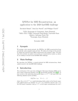 XPDNet for MRI Reconstruction: an application to the 2020 fastMRI
  challenge