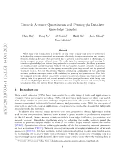 Towards Accurate Quantization and Pruning via Data-free Knowledge
  Transfer