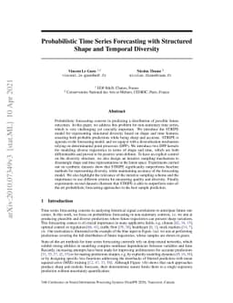 Probabilistic Time Series Forecasting with Structured Shape and Temporal
  Diversity