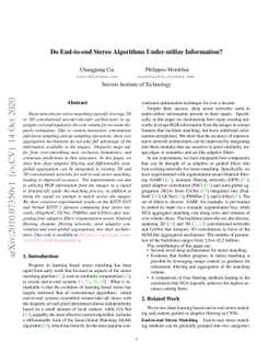 Do End-to-end Stereo Algorithms Under-utilize Information?