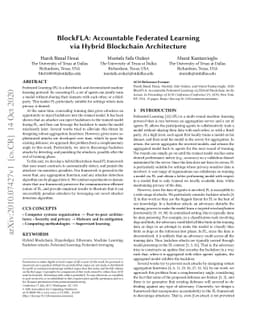 BlockFLA: Accountable Federated Learning via Hybrid Blockchain
  Architecture