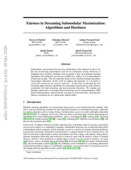 Fairness in Streaming Submodular Maximization: Algorithms and Hardness