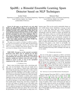 SpaML: a Bimodal Ensemble Learning Spam Detector based on NLP Techniques