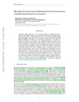 Masked Contrastive Representation Learning for Reinforcement Learning