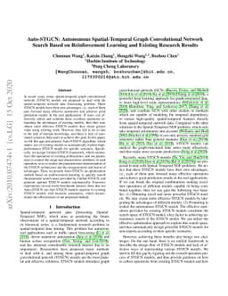 Auto-STGCN: Autonomous Spatial-Temporal Graph Convolutional Network
  Search Based on Reinforcement Learning and Existing Research Results