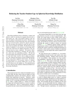 Reducing the Teacher-Student Gap via Spherical Knowledge Disitllation