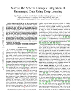 Survive the Schema Changes: Integration of Unmanaged Data Using Deep
  Learning