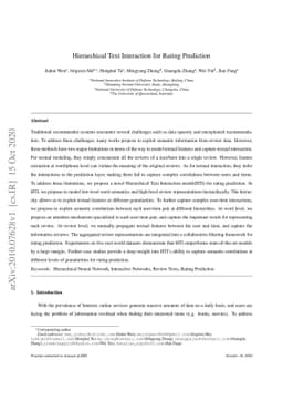 Hierarchical Text Interaction for Rating Prediction