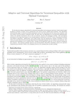 Adaptive and Universal Algorithms for Variational Inequalities with
  Optimal Convergence