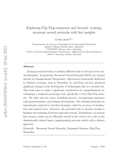 Exploring Flip Flop memories and beyond: training recurrent neural
  networks with key insights