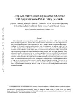 Deep Generative Modeling in Network Science with Applications to Public
  Policy Research