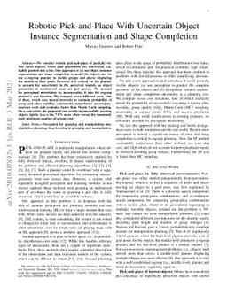 Robotic Pick-and-Place With Uncertain Object Instance Segmentation and
  Shape Completion
