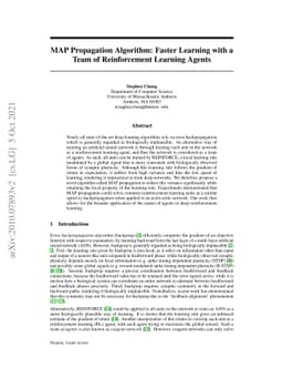 MAP Propagation Algorithm: Faster Learning with a Team of Reinforcement
  Learning Agents