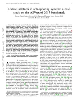 Dataset artefacts in anti-spoofing systems: a case study on the ASVspoof
  2017 benchmark