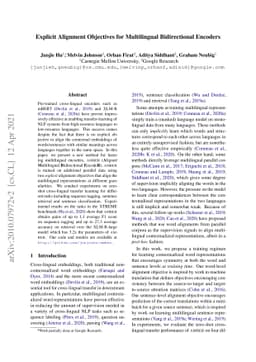 Explicit Alignment Objectives for Multilingual Bidirectional Encoders