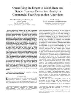 Quantifying the Extent to Which Race and Gender Features Determine
  Identity in Commercial Face Recognition Algorithms